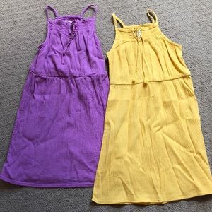 Old Navy XS (5) purple and yellow dress bundle